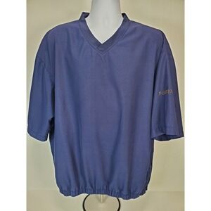 Foot Joy‎ Men's Short Sleeve Windbreaker Jacket Size XL Pullover Navy V Neck